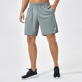thumbnail image 6 of ZQUUVOU Men's Shorts Solid Color Slit Side Quick Dry Loose-Fit Lightweight Drawstring Pockets Elastic Sports Shorts Gray, 6 of 8