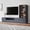 Gray-Entertainment Center 2-piece Set, variant on 26.2"H Modern Gray Drawers Cabinet Sideboard Freestanding Storage Cabinet, Floor Cabinet Nightstands with 2 Drawers for Living Room and Bed Room, Pack of Two