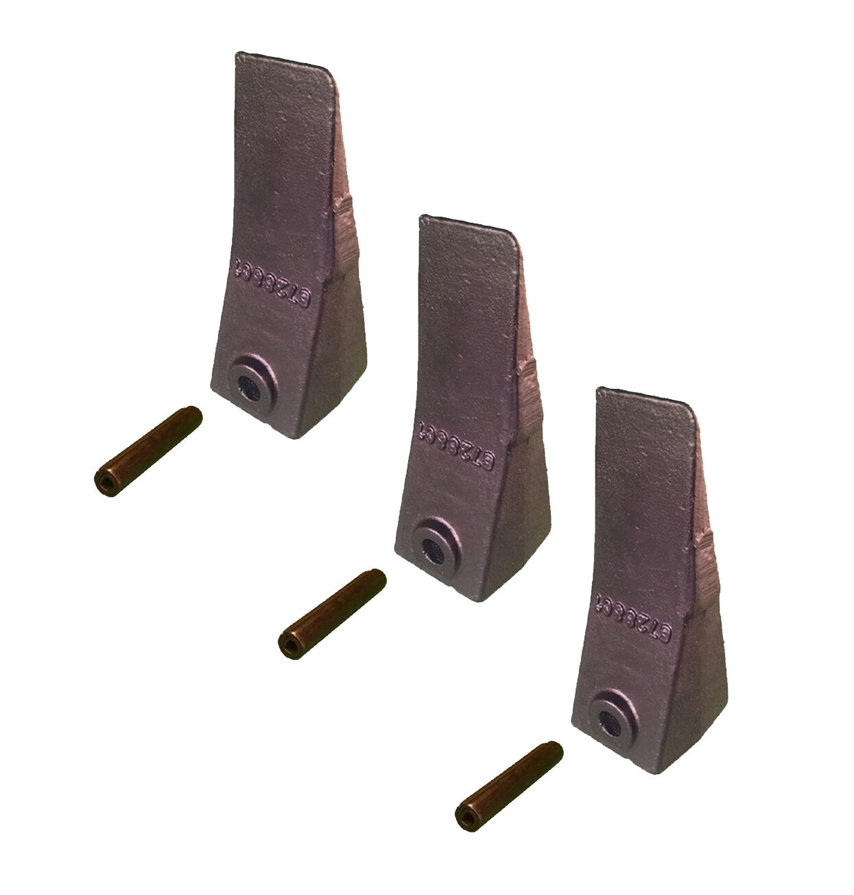 3 Bobcat Style Mini Excavator / Skid Steer Bucket Dirt Teeth w/ Pins