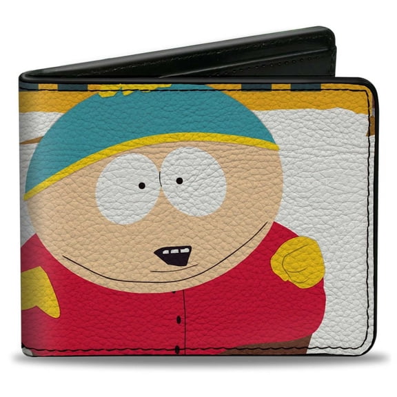 Comedy Central Wallet, Bifold, South Park Cartman and Kenny Close Up Pose, Vegan Leather
