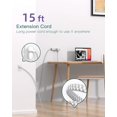 thumbnail image 3 of XUCP-Surge Protector Barre d'Alimentation - Rallonge de 15 Pieds, Multiprise avec 12 Prises AC 3 USB, Prise Plate, Montage Mural Protection contre les Surcharges, 1050J, Station de Charge pour Bureau Dortoir Maison Bureau, 3 of 4