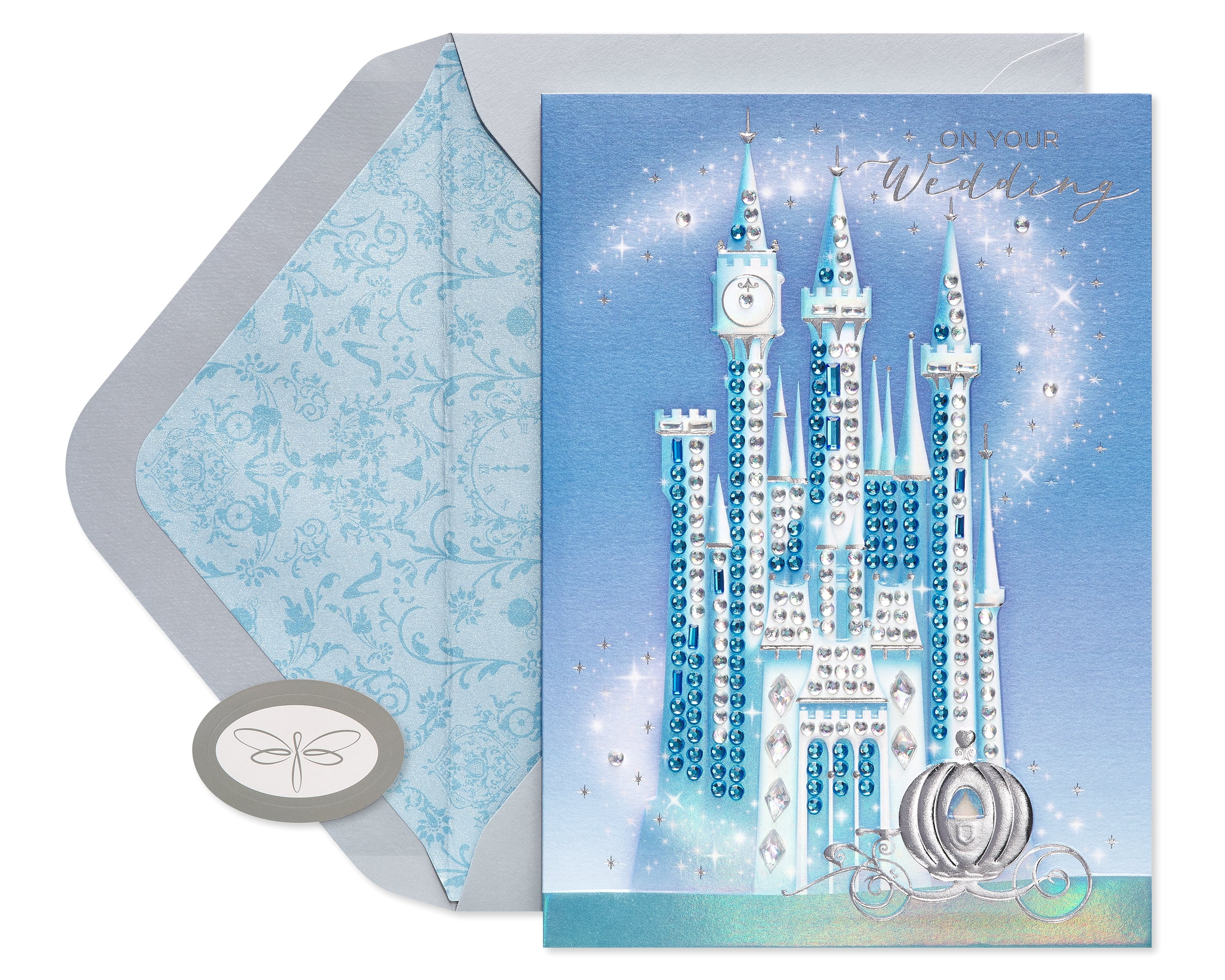 Papersong Premium Disney Wedding Card (Cinderella Castle)