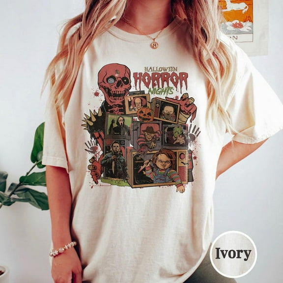 Retro Horror Movies Horror Night Halloween Comfort Colors Shirt, Halloween Shirt, Vintage Halloween Movies, Halloween Family Matching Shirt