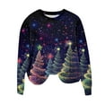 thumbnail image 5 of Lorytime Womens Crewneck Sweatshirt Athletic Christmas Tree Print Shirt Long Sleeve Pullover Loose Tops for Holiday, 5 of 5