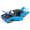 thumbnail image 2 of Autoworld AMM1184 1969 Plymouth Road Runner Hardtop Petty Blue with Black Top & Black Stripes Looney Tunes Class of 1969 1 by 18 Diecast Model Car, 2 of 4