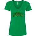 thumbnail image 3 of Inktastic St. Patrick's Day Clovers in Plaid Women's V-Neck T-Shirt, 3 of 5