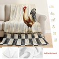thumbnail image 5 of Vintage Rooster Blanket Soft Cozy Warm Throw Blanket for Couch, Plush Fuzzy Flannel Fleece Blankets for Sofa, Watercolor Pastoral Animals Buffalo Bed Blankets Lightweight Gifts for Women, 50"x60", 5 of 9