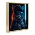 thumbnail image 4 of Stupell Industries Sci-Fi Cat with Glowing Saber Fantasy & Sci-Fi Painting Gold Floater Framed Canvas Art Print Wall Art, 18 x 18, 4 of 10