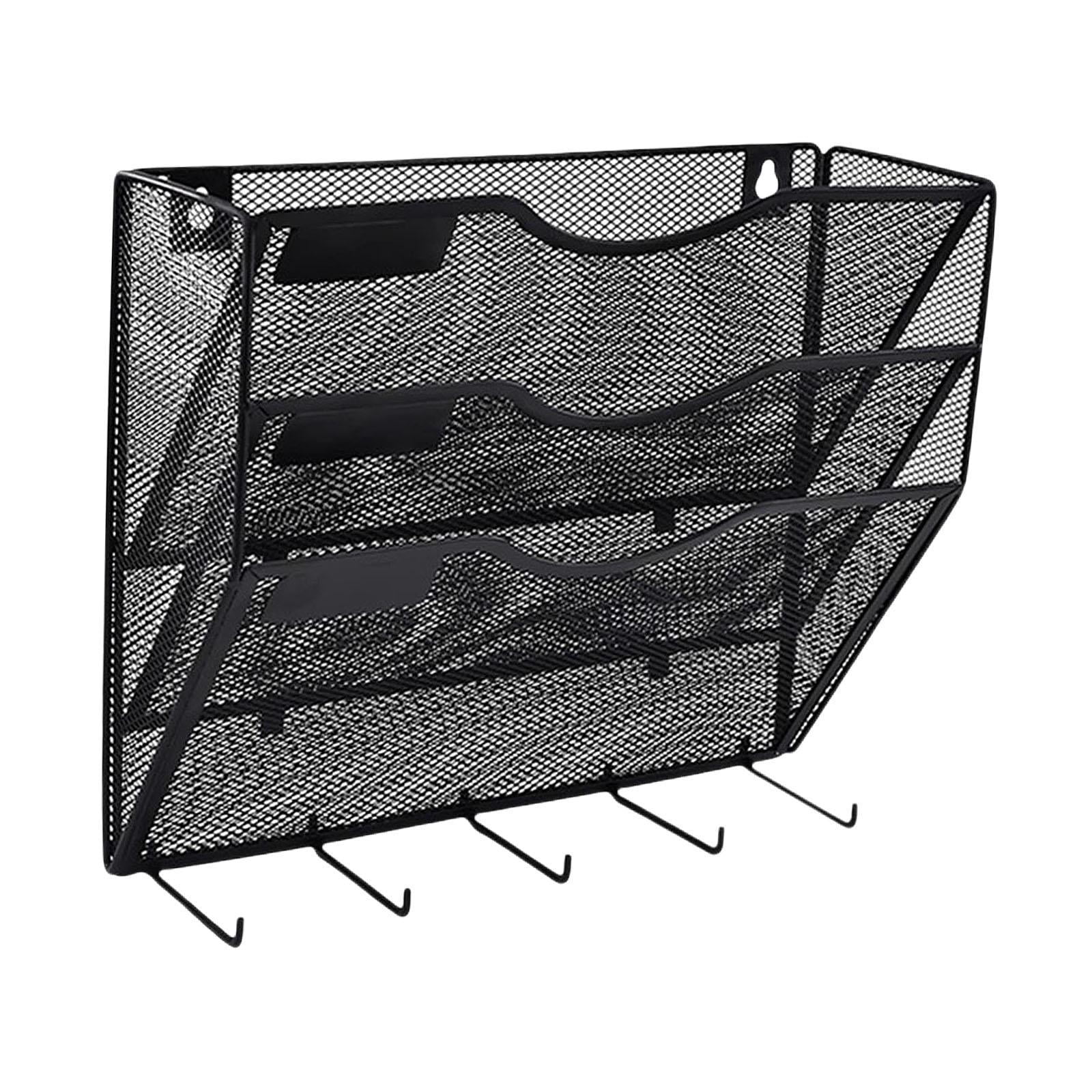MAGIDEAL Wall File Mail Organizer Easily Install for Home Office s Letter Rack Black