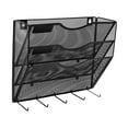 thumbnail image 3 of Rongfmy Wall Mount File Document Organizer, File Holder for Sorting Literature Catalogs, Mesh Metal Space Saving Magazines Letter Rack Black, 3 of 9