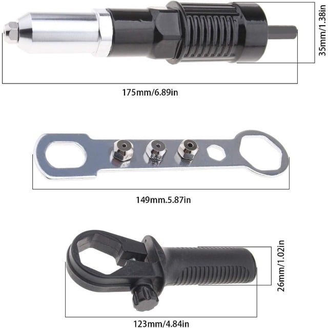 HLONK 1 Set Rivet Gun For Drill Riveter Electric Rivet Nut Gun Riveting Tool Cordless Riveting Drill Adaptor Insert Nut Tool zzz