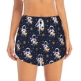 thumbnail image 4 of Lsque Astronaut Surfing Printed Women's Running Shorts with Liner Pockets,Elastic Quick Dry Workout Athletic Gym Yoga Shorts,Womens High Waist Shorts-XX-Large, 4 of 9