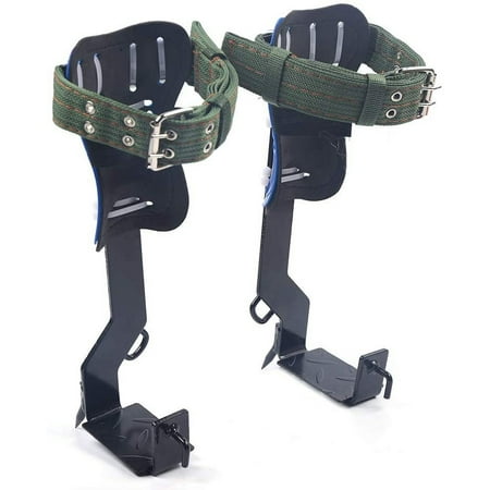 Tree Climbing Spikes Tree Pole Climbing Spike Set Belt Rope Safety Lanyard w/Carabiner 2 Gears Claw Stainless Steel Tree Pole Climbing Shoes Tool for Picking Fruit Hunting Observation Rock Climbing