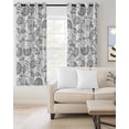 thumbnail image 2 of Boho Grey Floral Blackout Curtains for Bedroom Living Room Darkening Curtains 54 Inch Long Vintage Farmhouse Paisley Plant Leaf Short Curtain for Small Window Treatment Grommet Drapes 52"x54"x2, 2 of 9