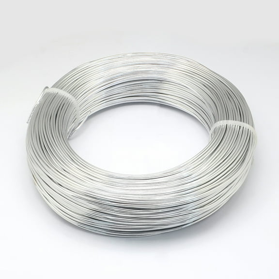 500g Round Anodized Aluminum Wire Bendable Metal Craft Wire for DIY Jewelry Craft Making Silver 6 Gauge 4mm 16m/500g(52.4 Feet/500g)