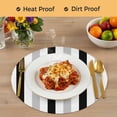 thumbnail image 4 of Black Grey Stripes Round 13 Inch Placemats Set of 2, White Striped Vertical Modern Geometric HeatResistant Non Slip Place Mats for Dining Table, Wipeable Braided Kitchen Table Mats for Housewarming, 4 of 9