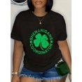 thumbnail image 1 of Women's "Shenanigans Coordinator" St. Patrick's Day T-Shirt - Casual Black Tee with Green Clover andCamisetas de verano para mujer, manga corta, cuello redondo, casual, lindo, con gráficos, camisetas, 1 of 7