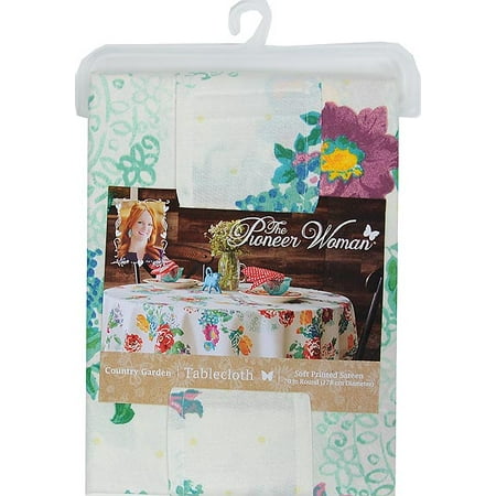 pioneer woman round tablecloth country garden percent tablecloths printed cm cotton