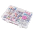 thumbnail image 1 of 18 Grills Plastic Organizer Box with Syptors, Clean Partition Container Storage Handicrafts Jewelery Fishing Teams, Size 7.9 x 6.2 x 1.2 inch, 1 of 5