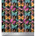 thumbnail image 1 of Soimoi Moss Georgette Fabric Stripes & Butterfly Print Fabric by Yard 42 Inch Wide, 1 of 5