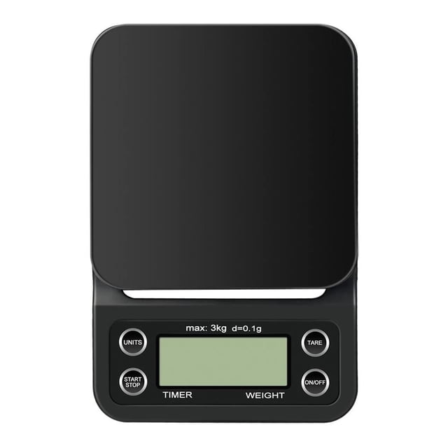 Báscula de café digital con temporizador, multifunción portátil 3 kg / 0,1 g Báscula eléctrica para joyería Báscula para alimentos con pantalla LCD Pilas no incluidas