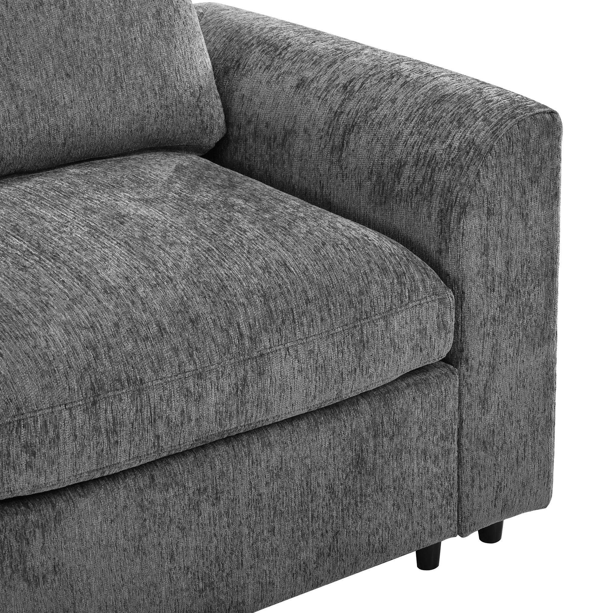 44.1" Accent Chair with Ottoman, Modern Lounge Chair Comfy Armchair with Throw Pillow