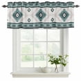 thumbnail image 2 of Green Beige Boho Valances for Windows, Decorative Rod Pocket Window Valance Curtains, Vintage Ethnic Tribal Southwestern Short Curtain Drapes for Kitchen/Bathroom/Living Room, 2 Panels, 60" W x 18" L, 2 of 8