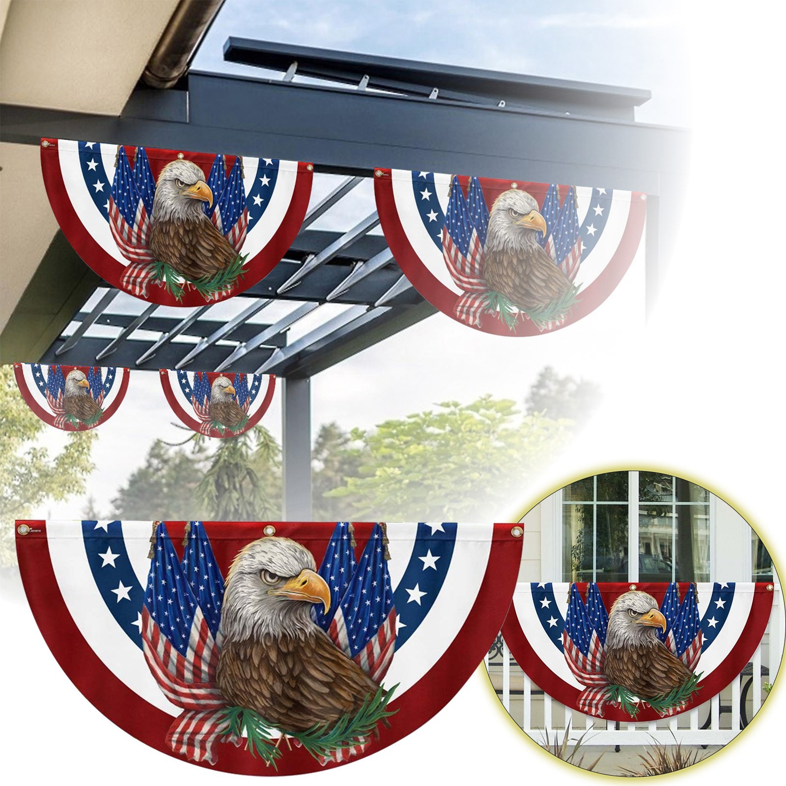 Win s Way 250th Anniversary Banner, Patriotic Decoration Flag 1776-2026 Polyester Indoor Outdoor Hanging Banner for July 4th Party Decor