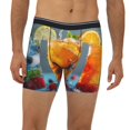 thumbnail image 2 of Cauagu Refreshing Fruit Infused Drinks Print Men's Boxer Briefs, Funny & Cute Underwear Elastic Waistband Briefs Ideal Gift for Men,1-Pack, 2 of 7