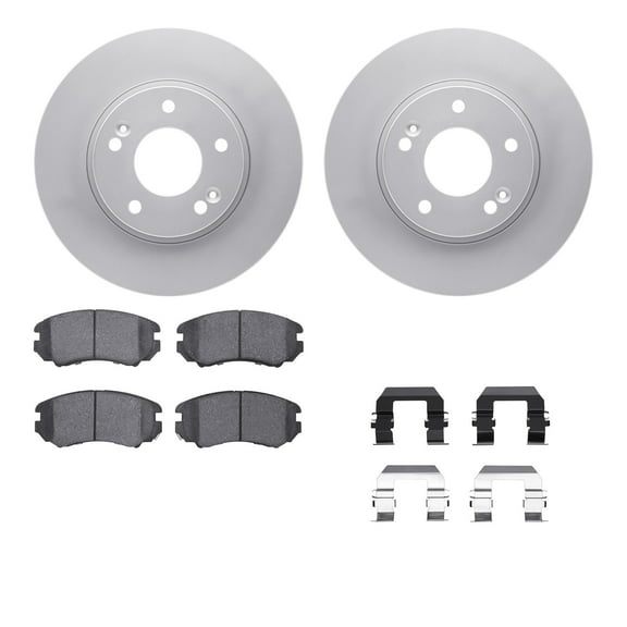 Dynamic Friction Company Front Geospec Brake Rotors with 5000 Advanced Brake Pads includes Hardware 4512-21045
