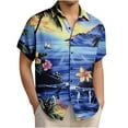 thumbnail image 2 of Afuyipoi Hawaiian Shirt for Men, Short Sleeves Tropical Printed Casual Button Down Summer Beach Floral Shirts Multicolor Size 3XL, 2 of 6