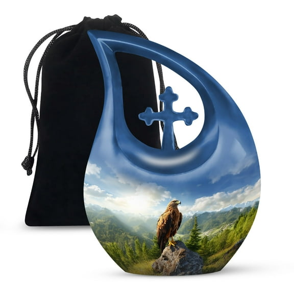JAGSHASHI Eagle Urns For Cremation Ashes - Urn For Adult Female Ashes - Adult Funeral Urn - Urns Adult Female - 10 Inch With Velvet Bag - Urn For Cremation - Urns For Human Ashes Adult Female