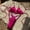 Hot Pink, variant on Women Rhinestone Pearl Chain Triangle Bikini Set, Cutout High Cut Strappy Two Piece Swimsuit, Solid Color Stitching Sexy Bathing Suit