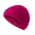 thumbnail image 1 of Qarigey Gorro de lana de tendencia, buena elasticidad, gorras clásicas de pescador sin borde, tocados crimpables a prueba de viento para montañismo, Sombreros rojo rosa intenso Qarigey AP009365-19B, 1 of 6