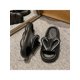 thumbnail image 3 of Black Ladies Cute Rabbit Slippers, Sweet And Cute Style, Big Ears Rabbit, Cute Summer Slippers, Non-Slip Soles, Thick Soles For Heightening, 3 of 4