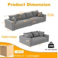thumbnail image 5 of 102.4 " Modern Sectional Sofa Couch,Convertible Sofa Plush Corduroy 4-Seat Upholstered Sofa with Soft Pillows for Living Room Bedroom,Grey, 5 of 7