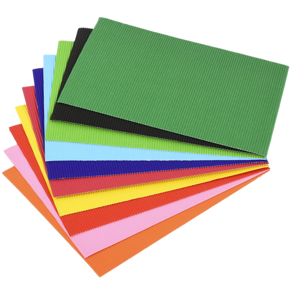 56pcs A4 DIY Paper Corrugated Cardboard Sheets Arts Crafts Projects Colored Cardstock (Mixed Color)