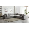 thumbnail image 2 of Roundhill Furniture Rivas Contemporary 6-Piece L-Sectional Sofa with Ottoman - Graphite, 2 of 9