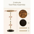 thumbnail image 4 of Drink Table, Round Side Table for Small Spaces, Pedestal End Table with Metal Base, Rustic Brown, 4 of 8