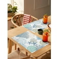 thumbnail image 4 of Coastal Placemats Set of 6, Summer Beach Blue Teal Coral Placemats for Dining Table, Nautical Seaside Starfish Cotton and Linen Table Mats Washable for Kitchen, Party, Wedding, 13x19 Inches, 4 of 6