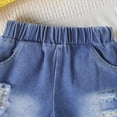 thumbnail image 6 of kaprioy Toddler Girl Clothes Toddler Baby Girl Summer Outfit 9 12 18 24 Months 2T 3T Bow Tie Strap Suspender Top Fringed Denim Shorts Cute 2 Pcs Clothes Set, 6 of 7