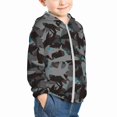 thumbnail image 2 of Kids Zip Up Hoodie for Boys Girls Toddler - Black camouflage hammerhead shark Lightweight Long Sleeve 2T Boys Girl Clothes, Sun Protection Windproof Jackets Hoodie Sweatshirt, 2 of 7