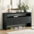 thumbnail image 3 of Harper & Bright Designs Large Buffet Cabinet with Storage, Wood Sideboard Table with Doors and Open Shelf, Black, 3 of 16