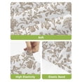 thumbnail image 4 of Khaki Flower Bar Stool Covers Set of 6, Vintage Farmhouse Boho Leaf Spring Plant Stretch Washable Bar Chair Covers with Backs, Removable Pub Counter Height Chair Cover for Kitchen Dining Room Cafe, 4 of 7