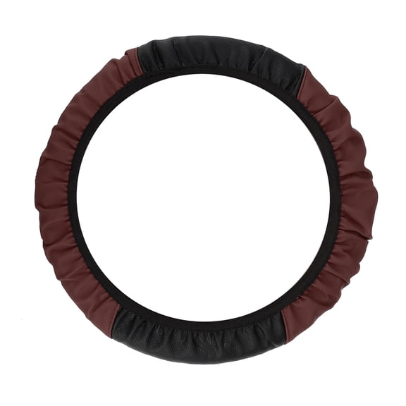 Motoforti Steering Wheel Cover for Cars Trucks Universal Car Accessories Faux Leather Black Wine Red