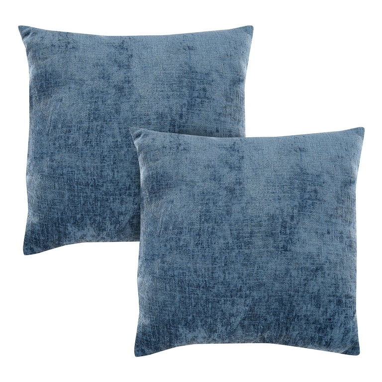 Mainstays 18 x 18 Solid Chenille Decorative Pillow Set - Navy - 2 ct