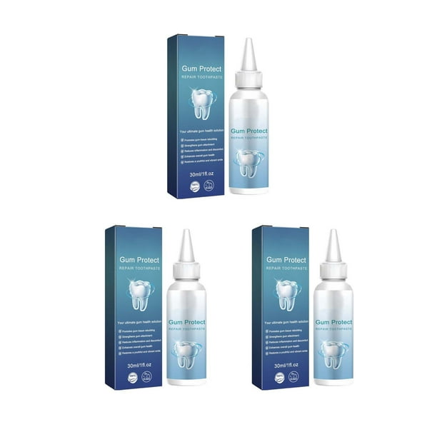 Pasta de dientes reparadora de 3 piezas, repara encías inflamadas, limpia manchas, blanquea los dientes, cuidado bucal, 90 ml.