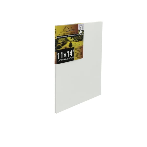 Jerry's Artarama Da Vinci Dual Sided Pro Panel Board - 2-Pack, 11x14" 6mm Deep Panels for Painting - Archival, Acid-Free Art Supplies - Ultra-Smooth & Medium Textured Paint Surfaces