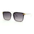 thumbnail image 3 of Kids Child Size Luxe Plastic Semi Rimless Rectangular Racer Sunglasses White Smoke, 3 of 4