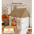 thumbnail image 6 of Play Tent with Mat, Star Light Large Kids Playhouse with Windows Easy to Wash, Indoor and Outdoor Play Tents for Kids, Little Dove Toys for Girls, Boys, 47x40x52 (Brown Playhouse, Large Size), 6 of 6